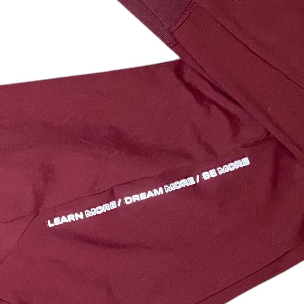 ALPHALETE Pull On Drawstring Elastic Waist Joggers Tapered Ankle Maroon Dark Red - Picture 4 of 4